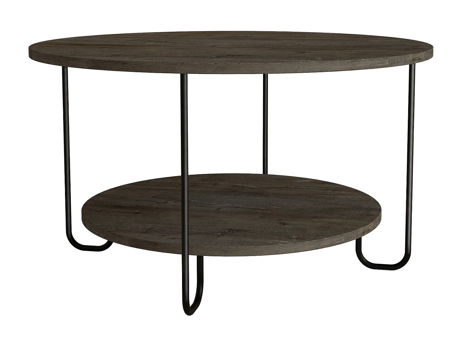 Decortie Café Foncé 80x80x45cm Table Basse Panneau de Particules, Métal Rangement Table Basse Corro