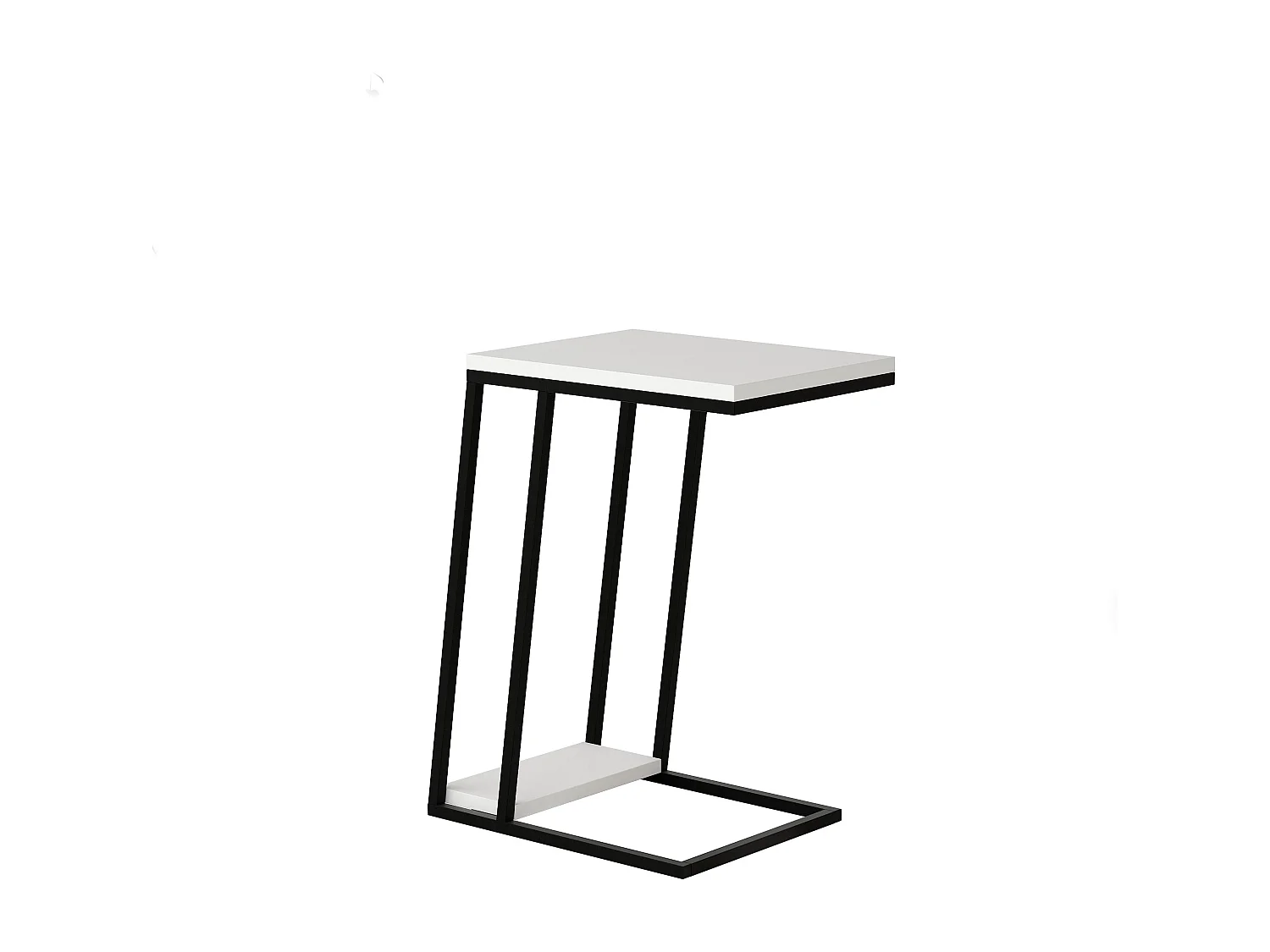 Decortie Wit 40x30x57cm C-Tafel Spaanplaat, Metaal Slaapbanktafel Pal