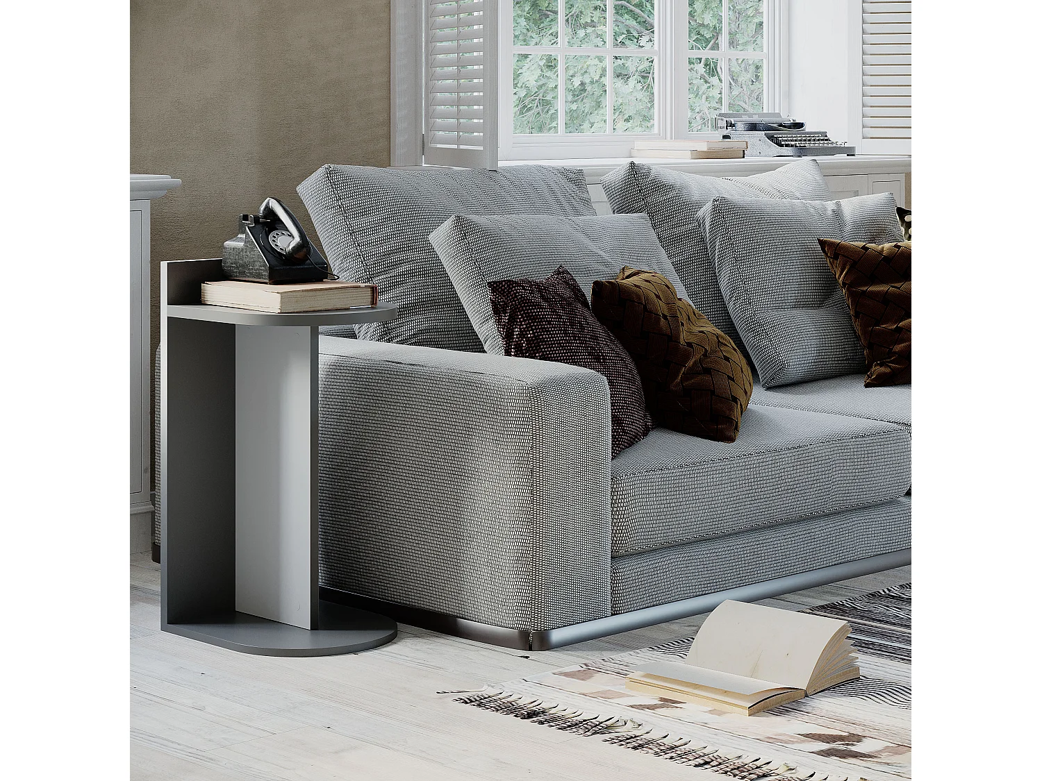 Beistelltisch DOM- Weiß, 30x61x34