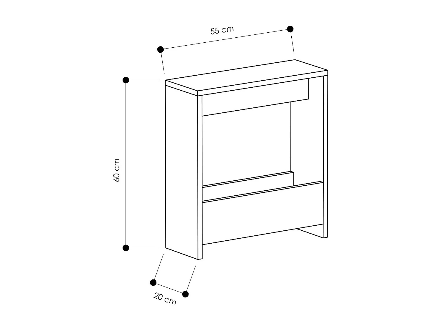 Bijzettafel SIMPI - lichte natuurlijke kleur, 55x60x20