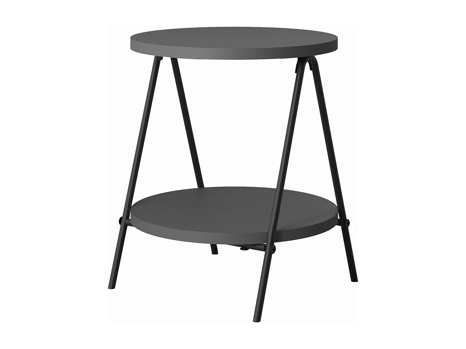 Decortie Gris Anthracite 35x35x42cm Table d'appoint Aggloméré, Métal Table basse Essel