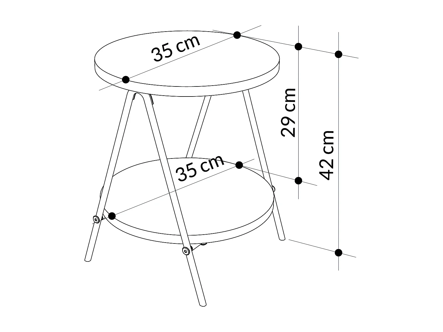 Decortie Gris Anthracite 35x35x42cm Table d'appoint Aggloméré, Métal Table basse Essel