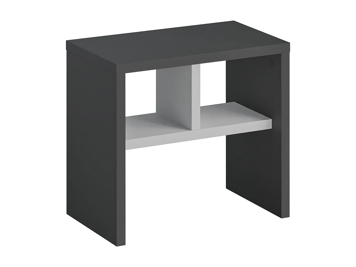 Decortie Gris Anthracite, Blanc 29.5x50x45cm Table en C Panneau de particules Table de canapé Komoti