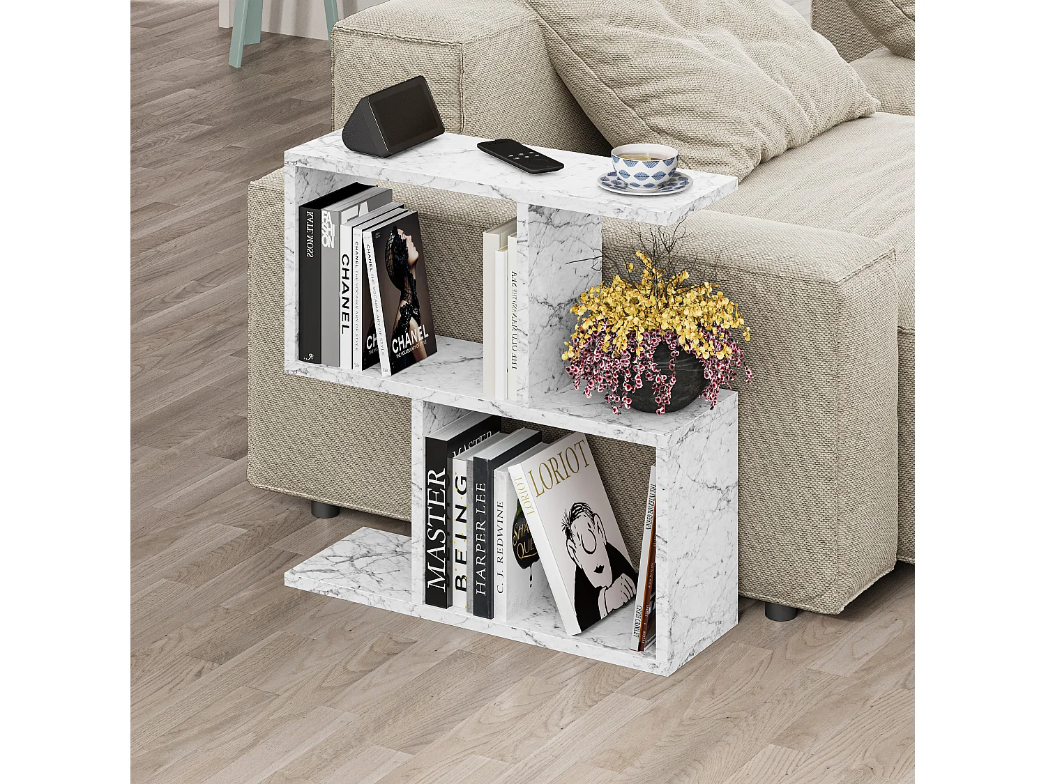 Beistelltisch HOMEMANIA-Carrara - 60 x 20 x 60 cm