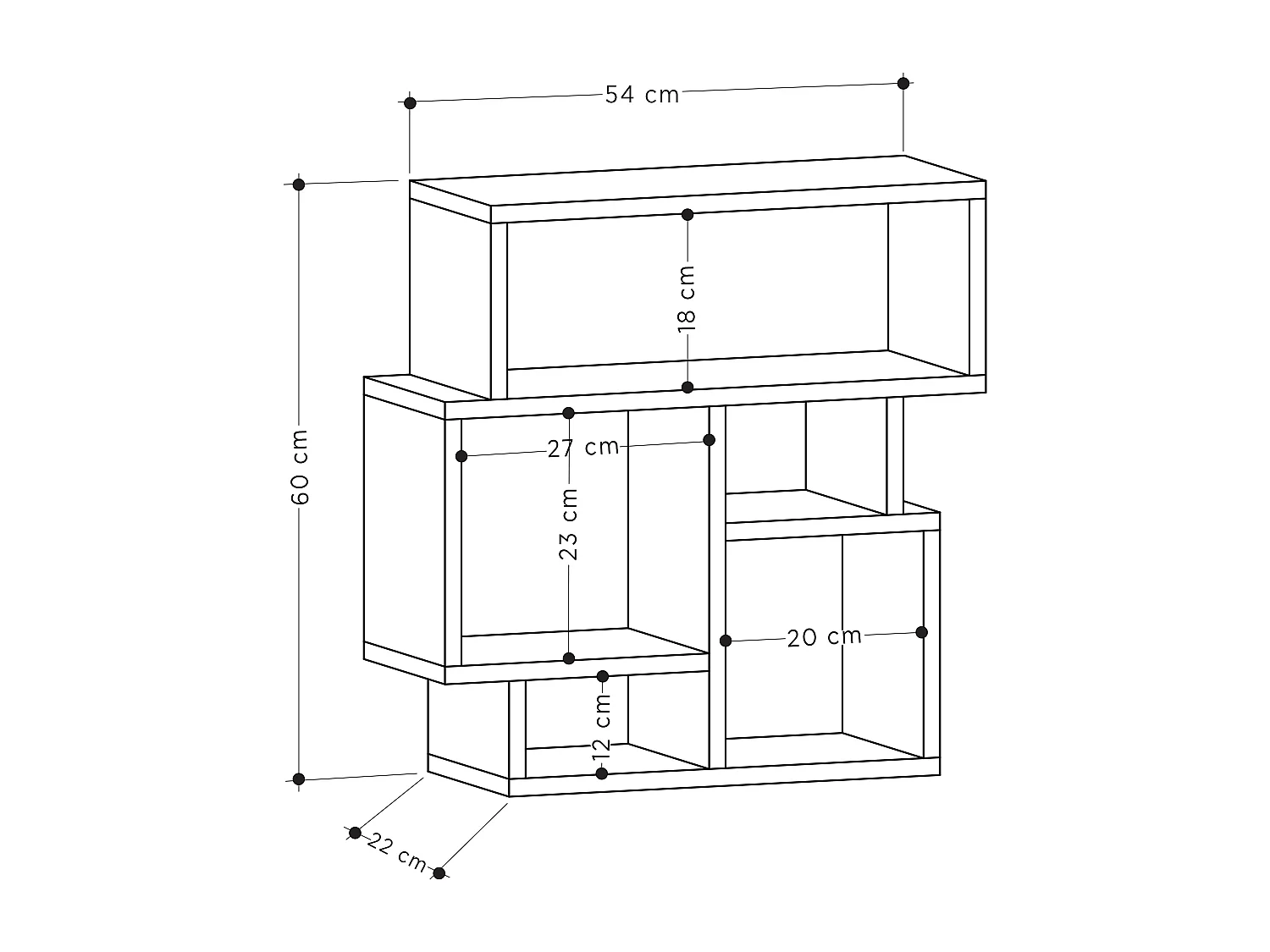 Beistelltisch KARMA- Weiß, 59x61x22