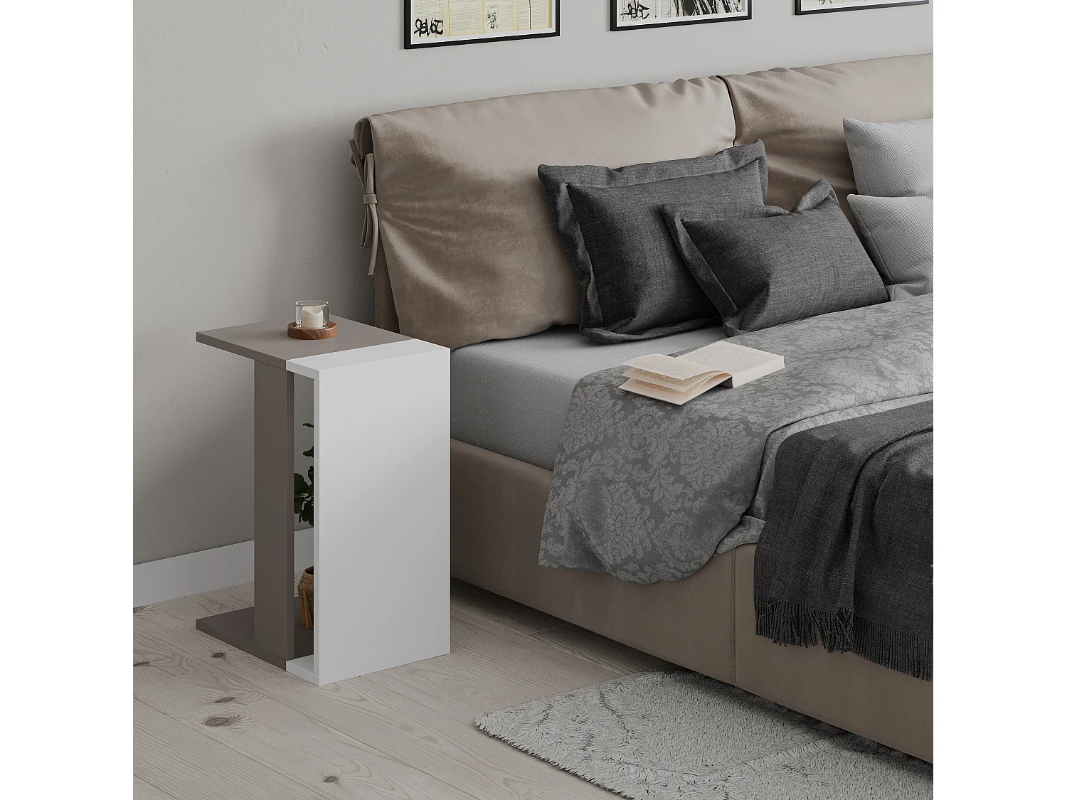 Table d'appoint ZETTI- blanc, 30x57x40