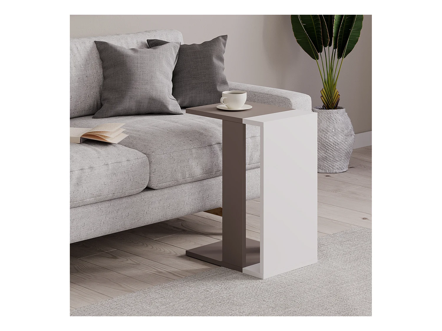 Tavolino ZETTI- bianco, 30x57x40