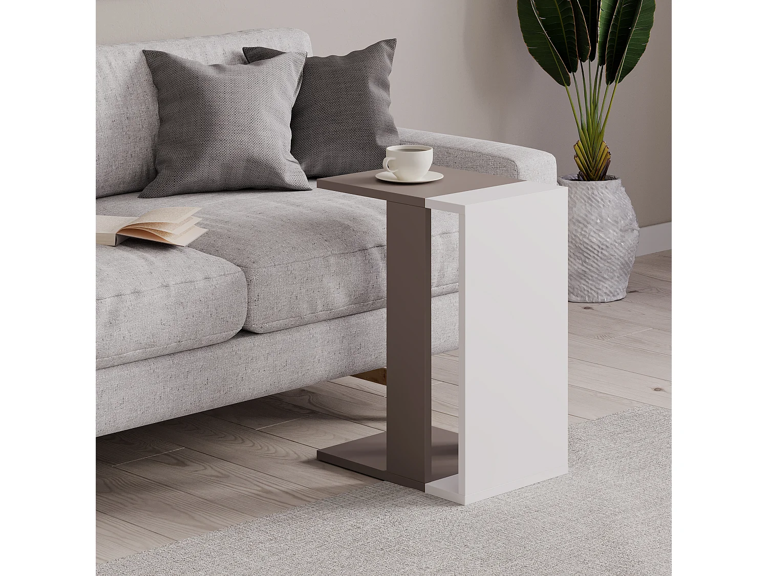 Tavolino ZETTI- bianco, 30x57x40