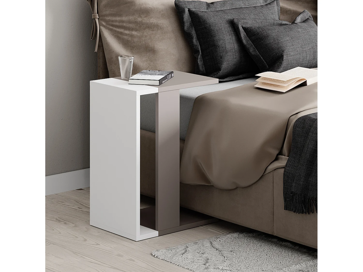 Tavolino ZETTI- bianco, 30x57x40