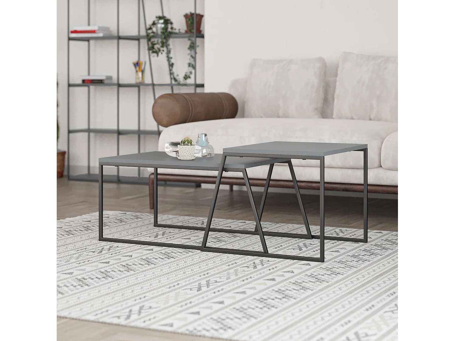 Couchtisch PAL -  Anthrazit Grau - 88 x 50 x 38 cm