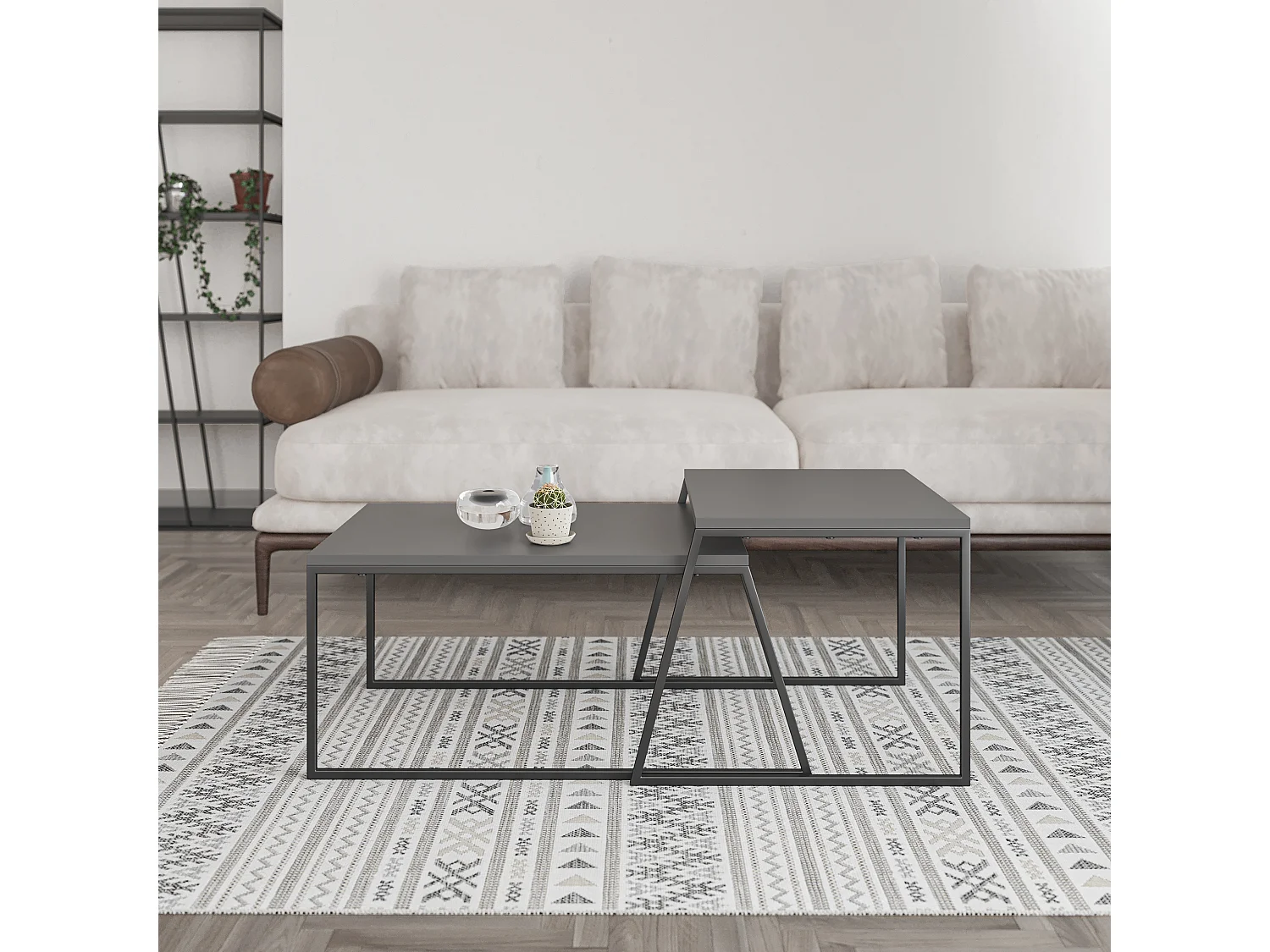 Couchtisch PAL -  Anthrazit Grau - 88 x 50 x 38 cm