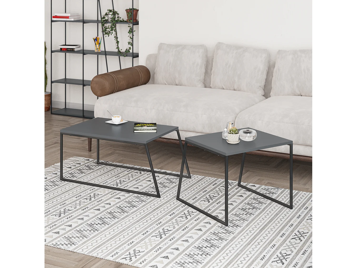 Couchtisch PAL -  Anthrazit Grau - 88 x 50 x 38 cm