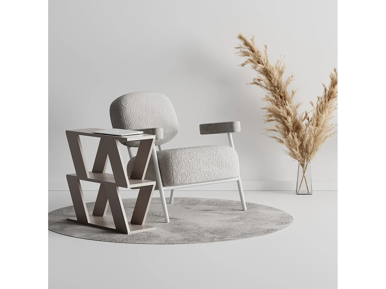 Beistelltisch LAZENA- Naturfarben hell, 60x56x22