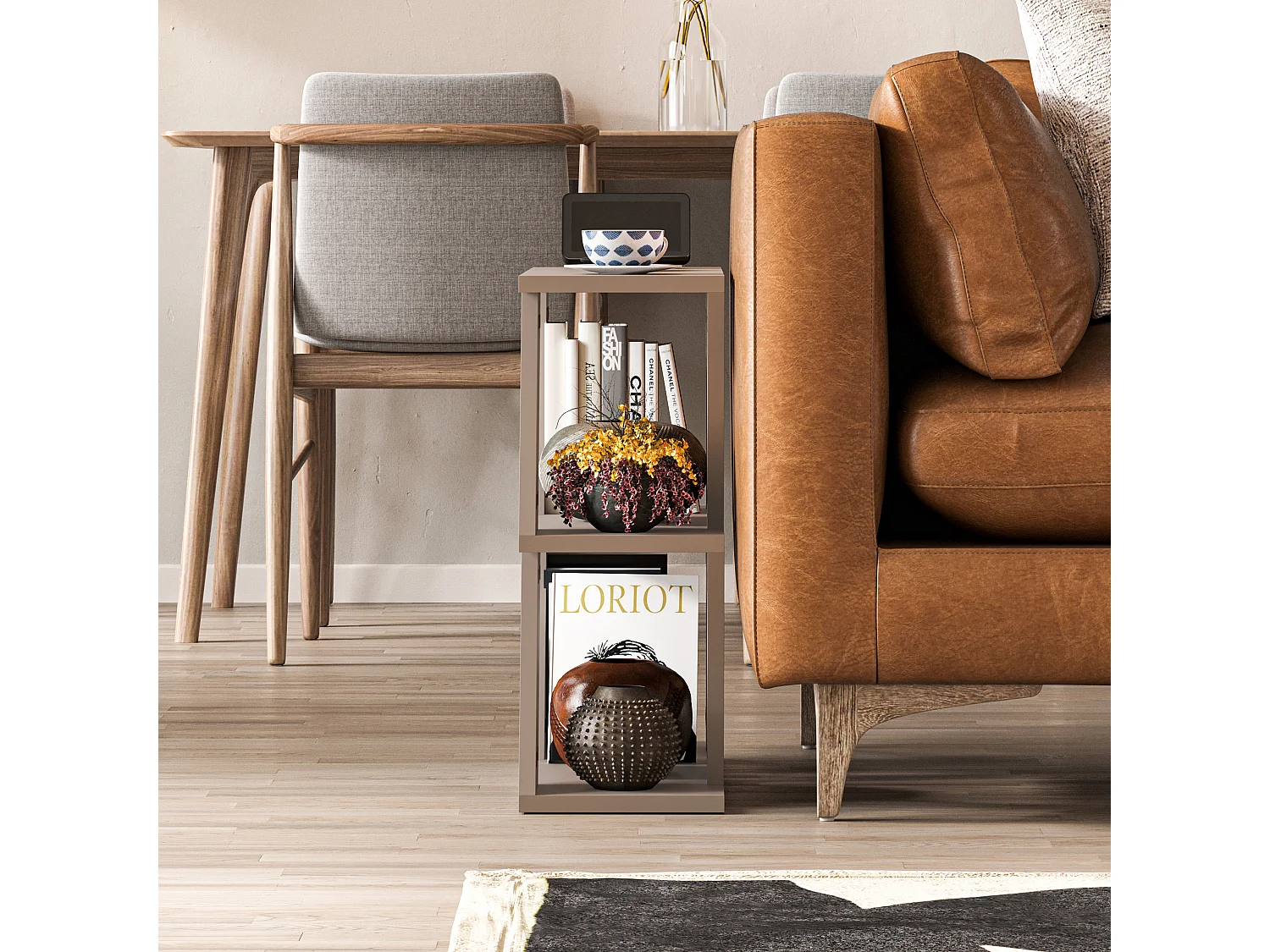 Table d'appoint LAZENA - couleur naturelle claire, 60x56x22