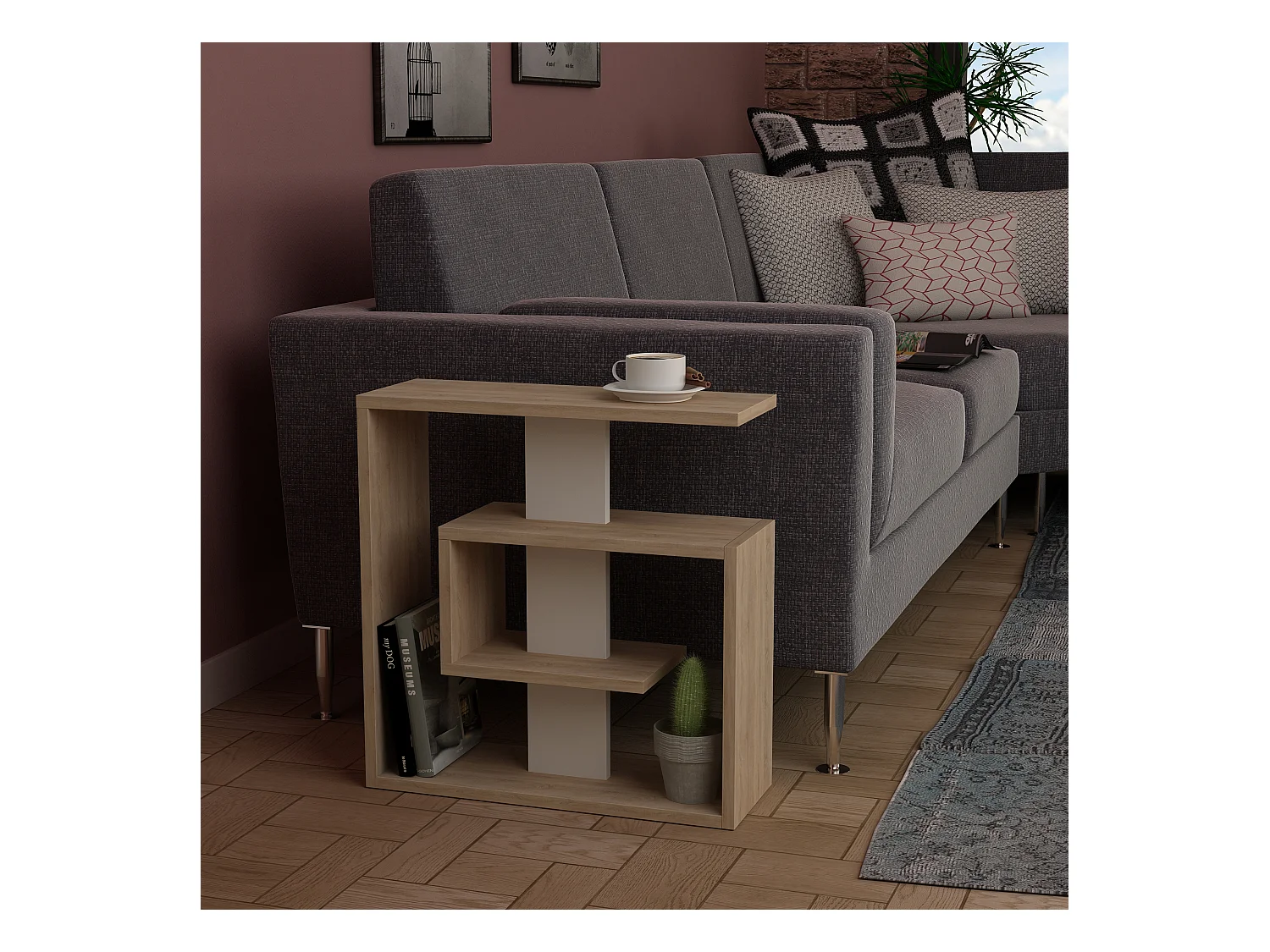 Beistelltisch SALY- Beige, 55x57x20