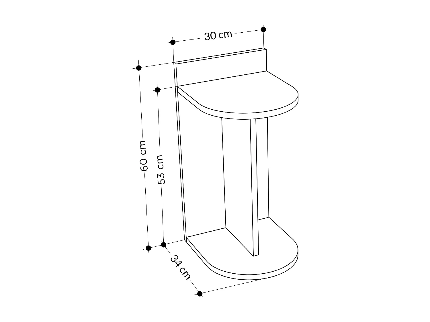 Tavolino DOM- bianco, 30x61x34