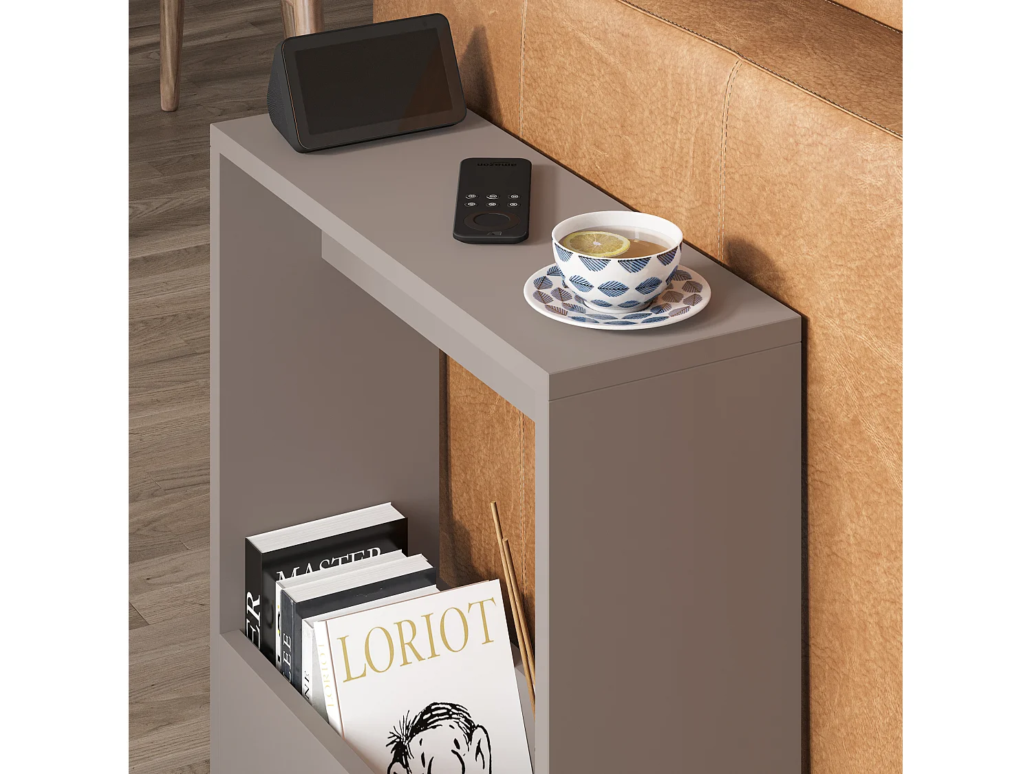 Table d'appoint SIMPI - gris anthracite, 55x60x20