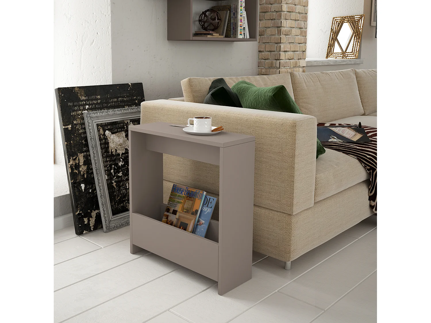 Table d'appoint SIMPI - gris anthracite, 55x60x20