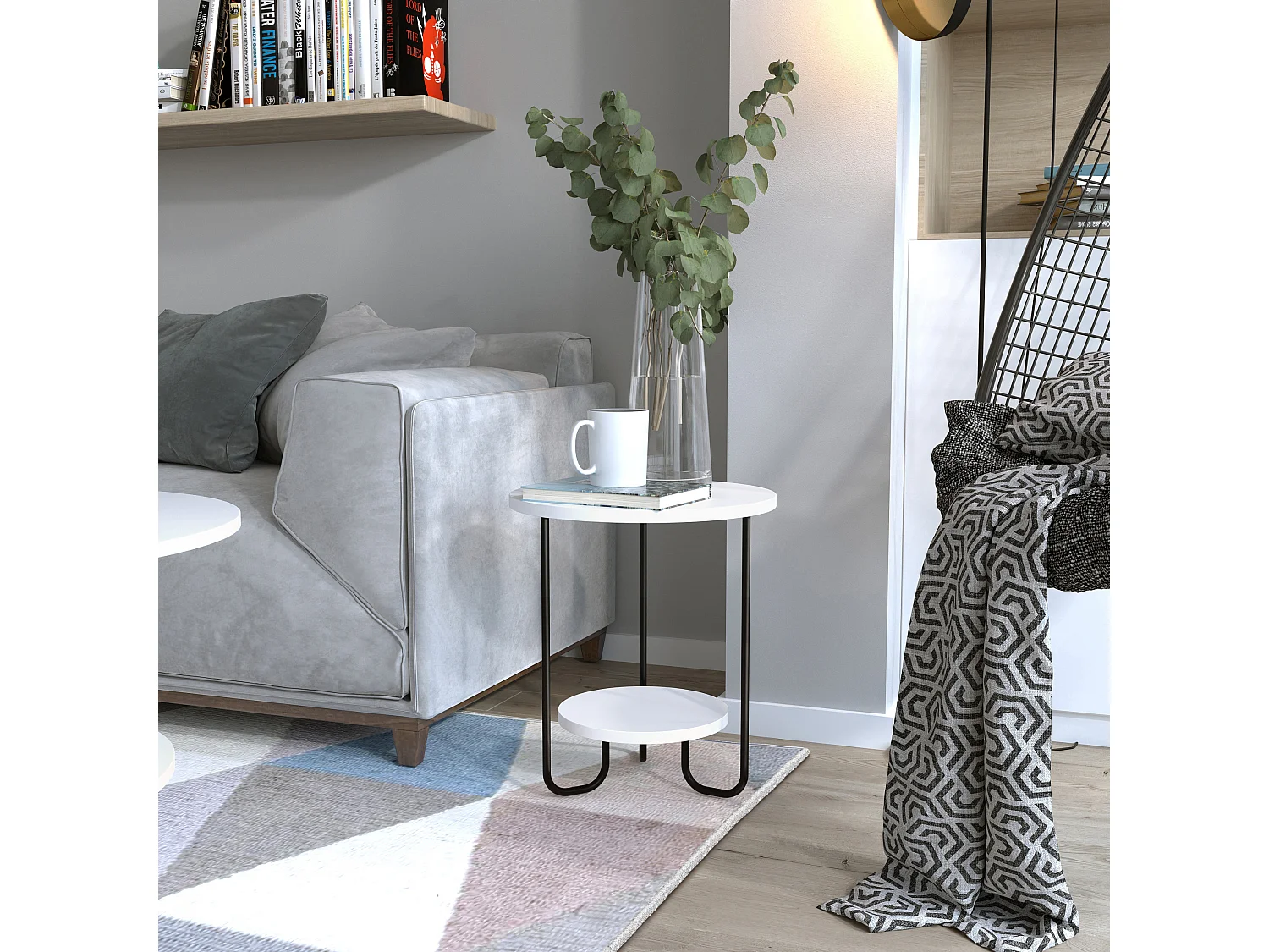 Table d'appoint CORRO- blanc, 40x45x40