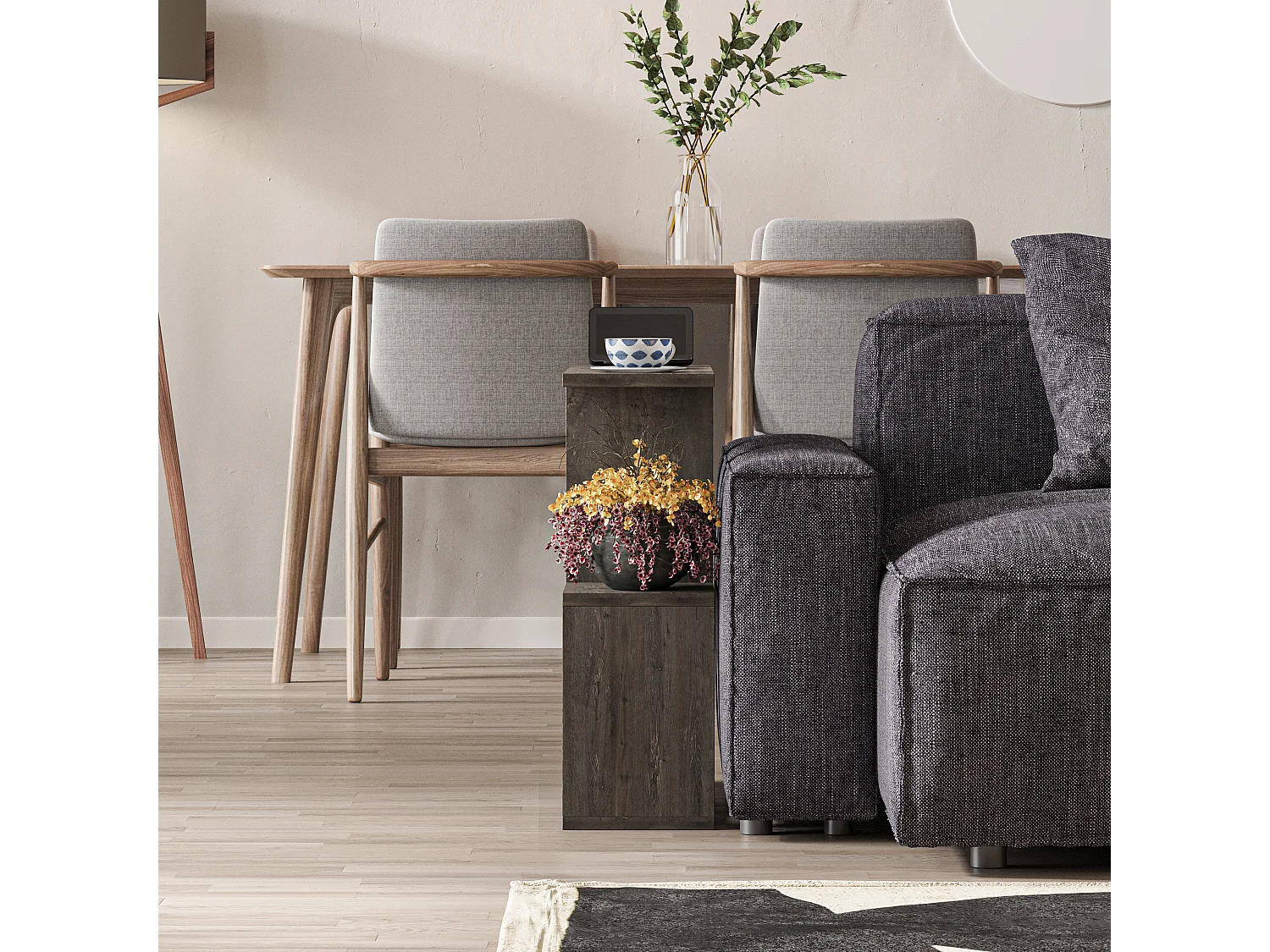 Table basse HOMEMANIA- couleur naturelle claire, 60x60x20