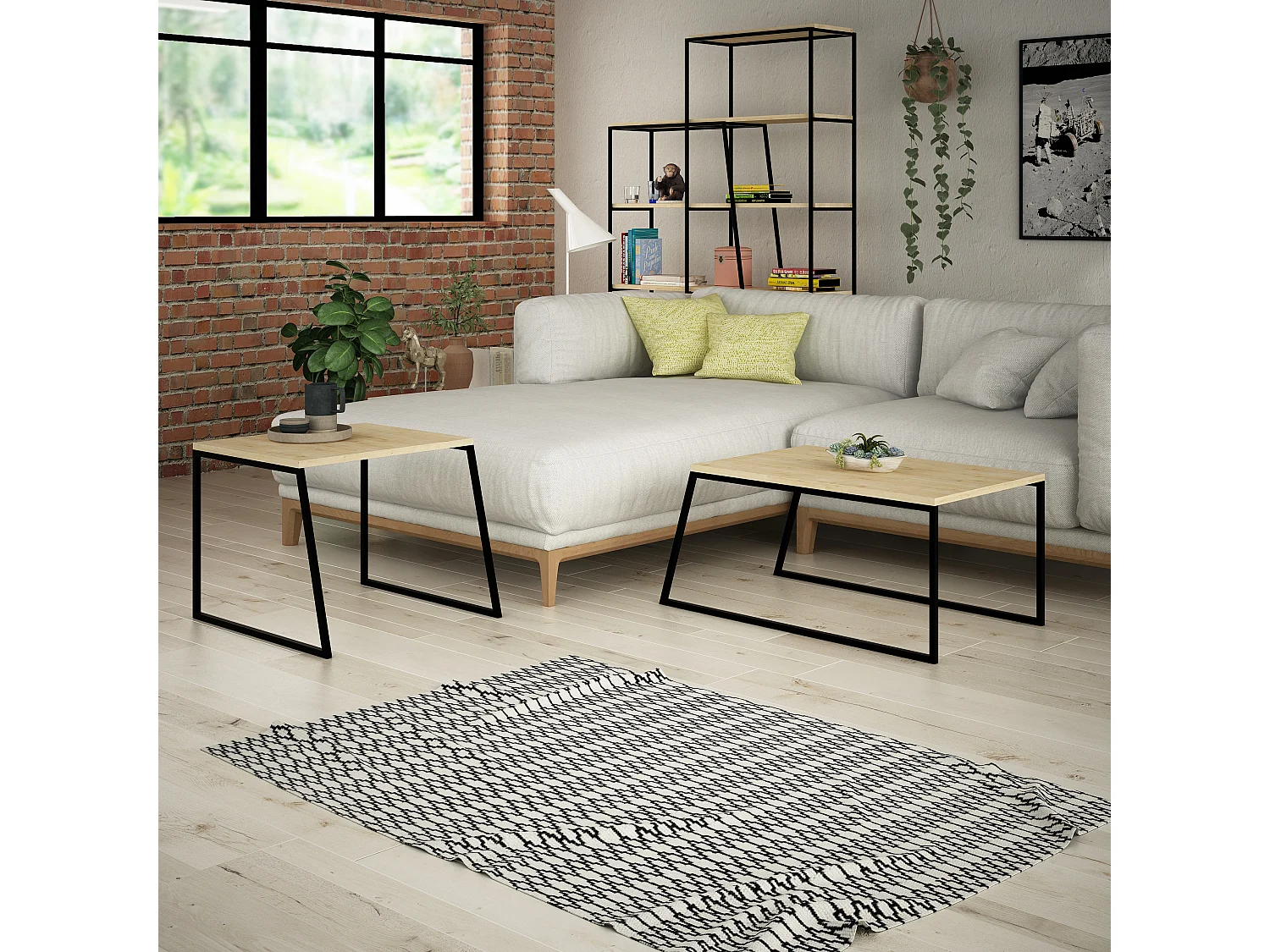Couchtisch PAL -  Eiche -  88 x 50 x 38 cm
