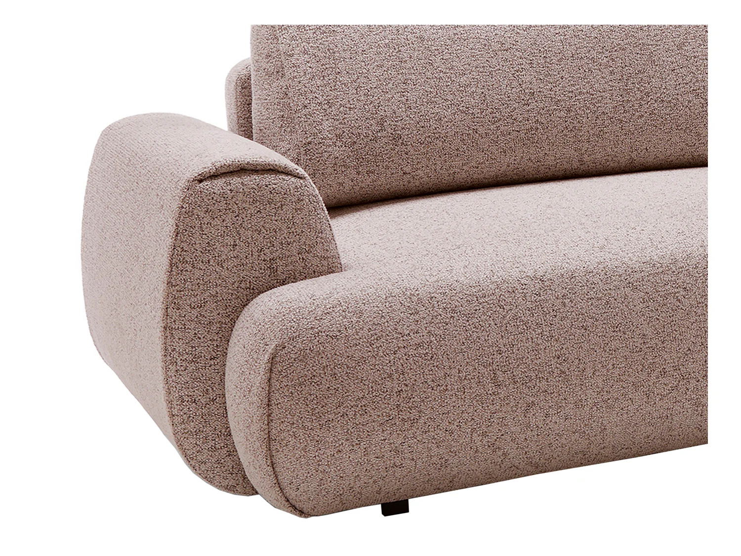 Sofá rinconera derecha en tejido texturizado rosa MONELIA