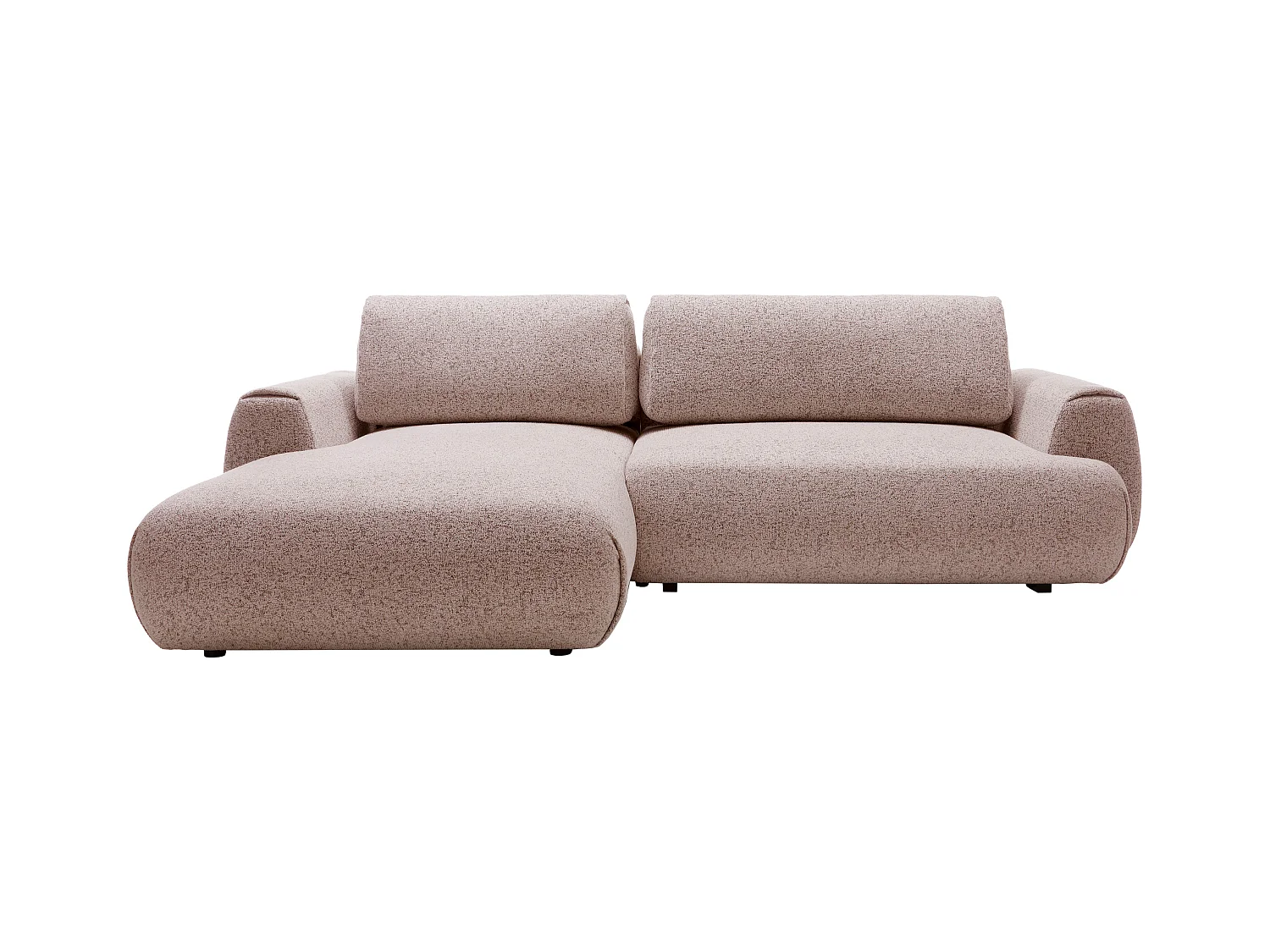 Canapé d'angle gauche convertible en tissu chiné rose MONELIA