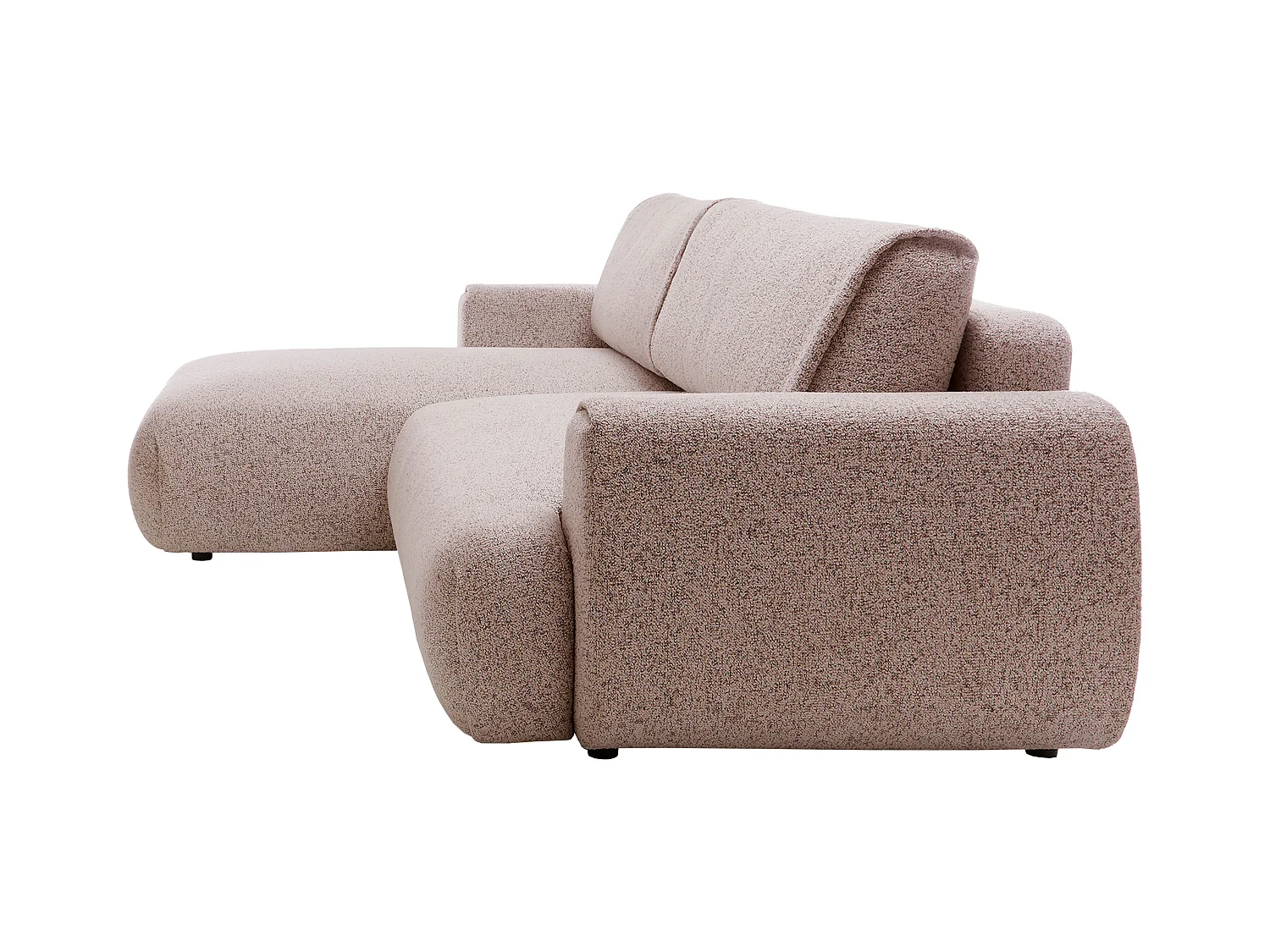 Canapé d'angle gauche convertible en tissu chiné rose MONELIA