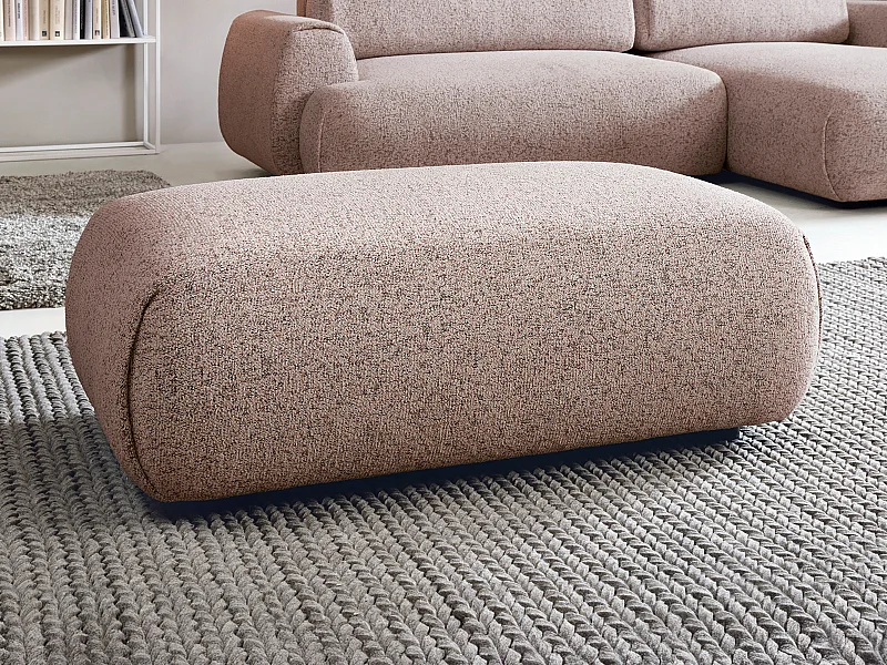 Pouf en tissu chiné rose MONELIA