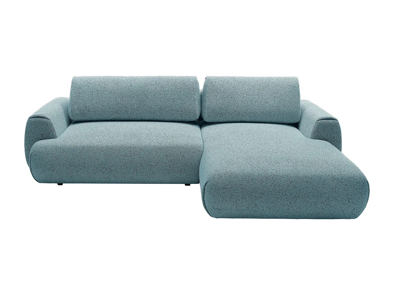 Högerställd Soffa med bäddsoffa i blåmelerat tyg MONELIA