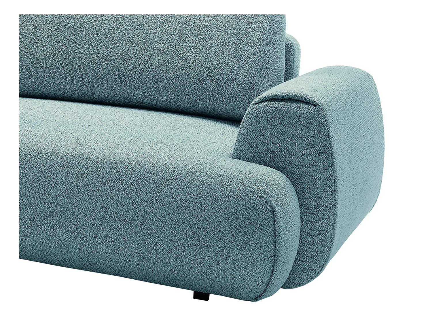Canapé d'angle gauche convertible en tissu chiné bleu MONELIA