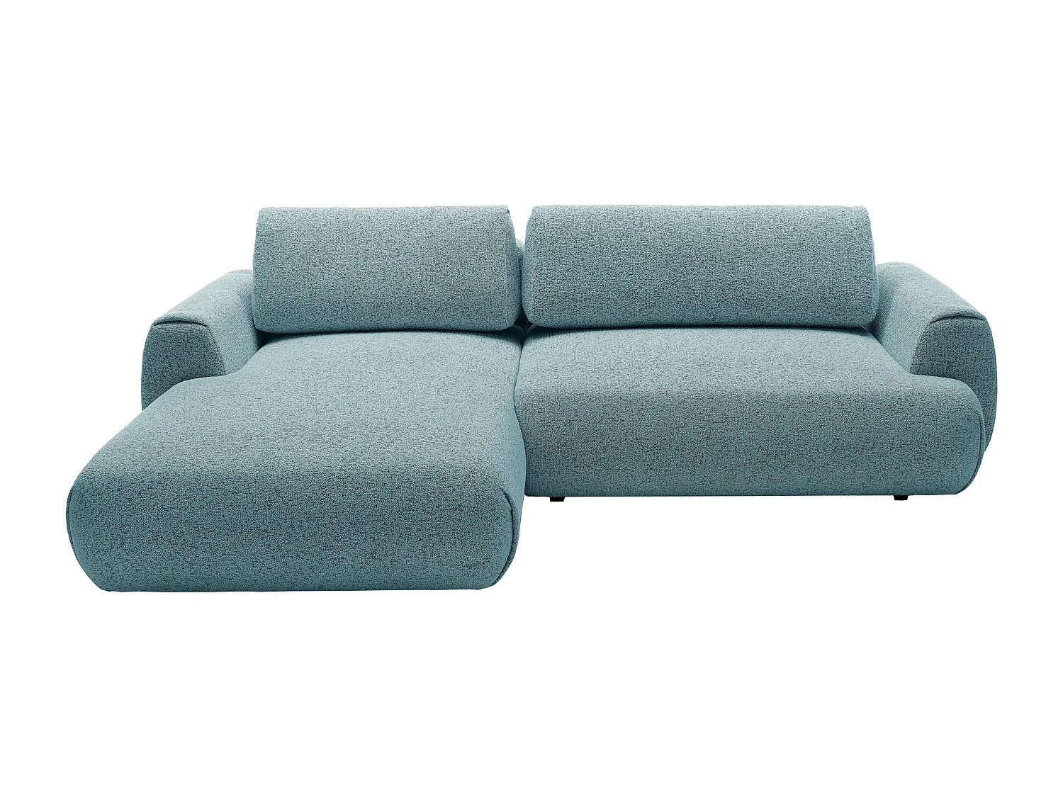 Canapé d'angle gauche convertible en tissu chiné bleu MONELIA