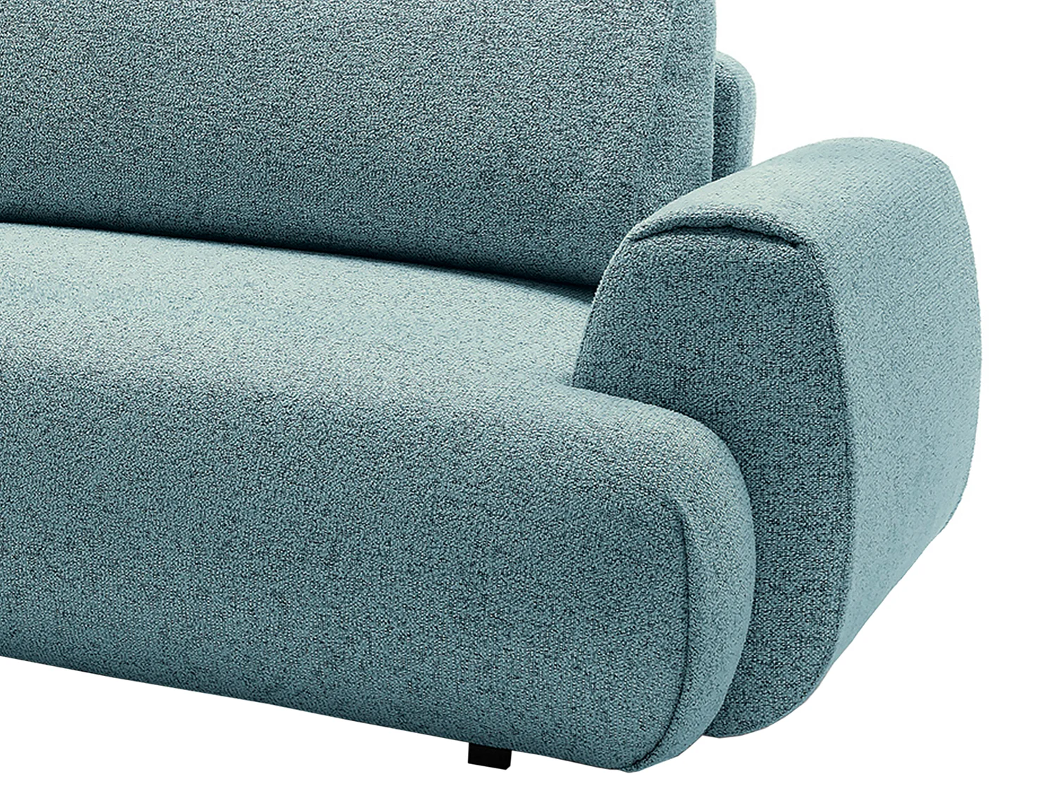 Canapé d'angle gauche convertible en tissu chiné bleu MONELIA