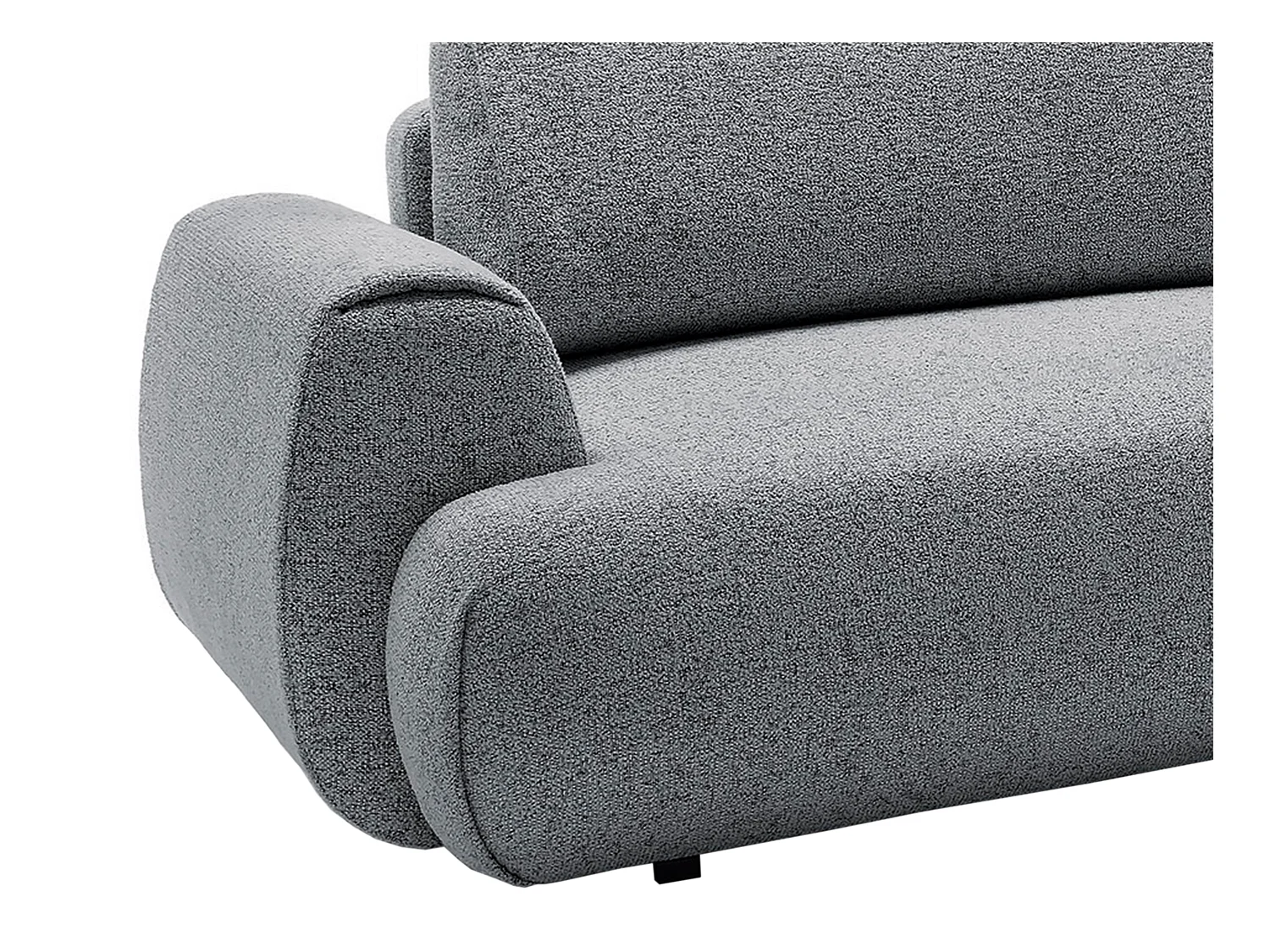 Canapé d'angle droit convertible en tissu chiné gris MONELIA