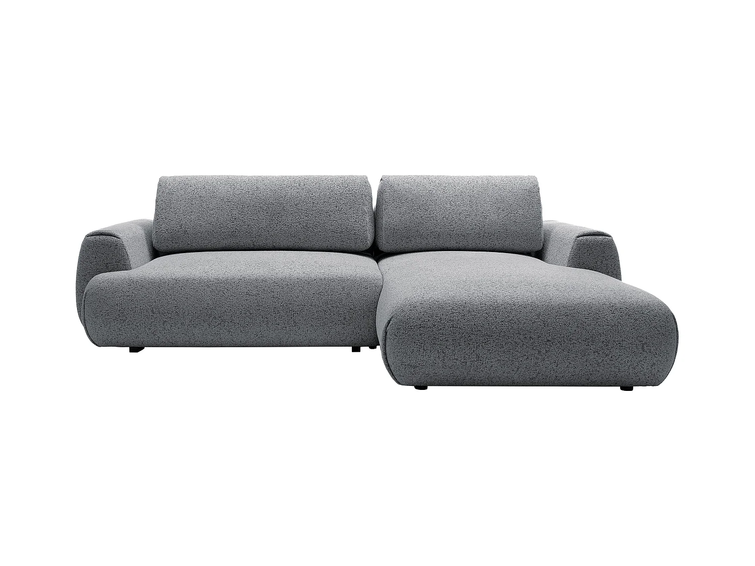 Canapé d'angle droit convertible en tissu chiné gris MONELIA