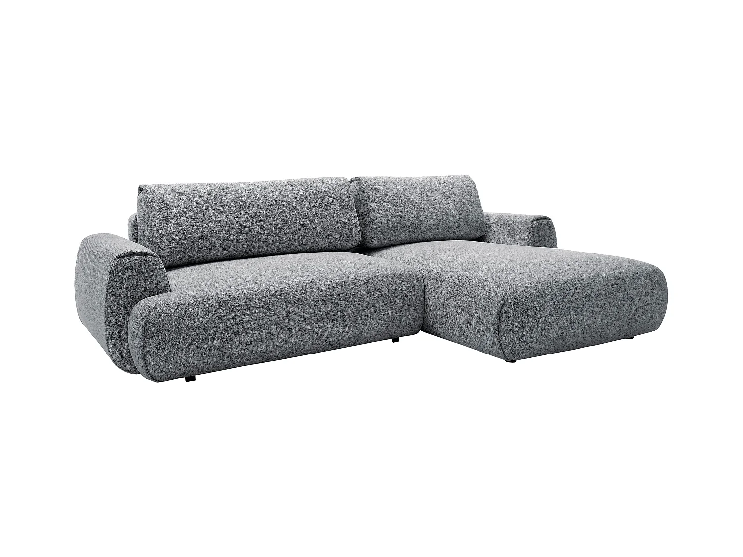Canapé d'angle droit convertible en tissu chiné gris MONELIA