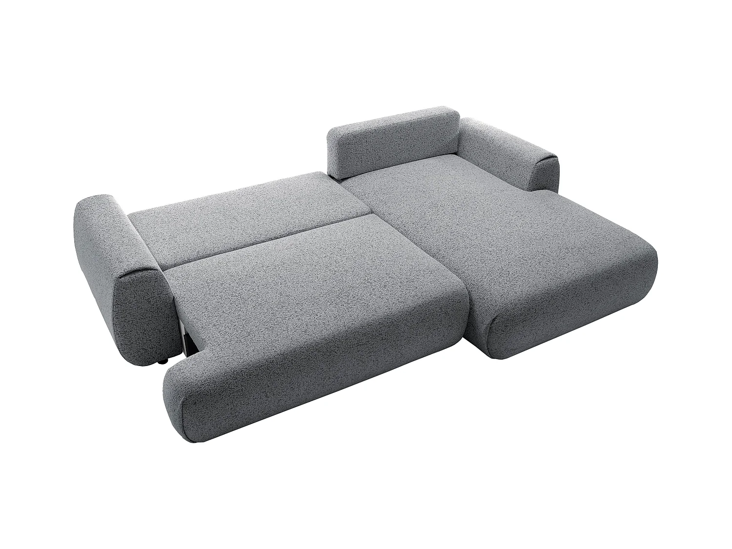 Canapé d'angle droit convertible en tissu chiné gris MONELIA