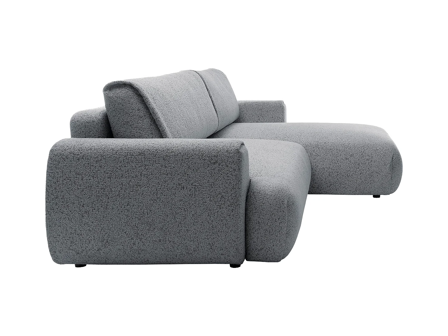 Canapé d'angle droit convertible en tissu chiné gris MONELIA