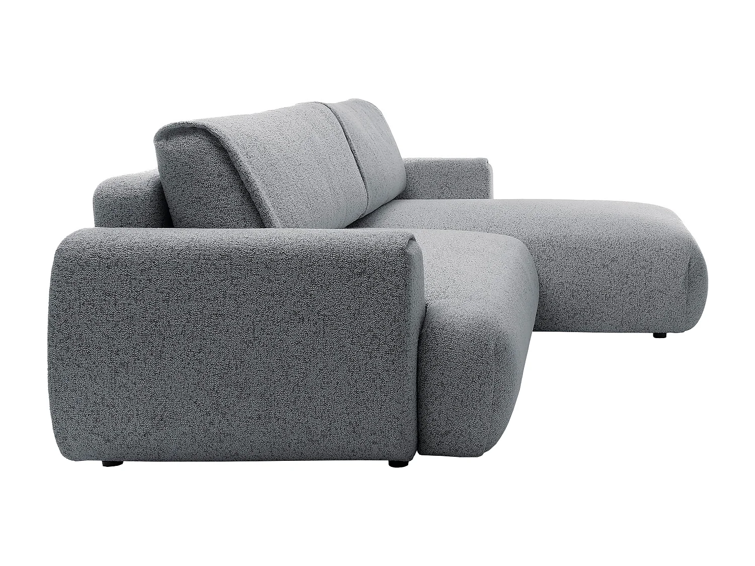 Canapé d'angle droit convertible en tissu chiné gris MONELIA