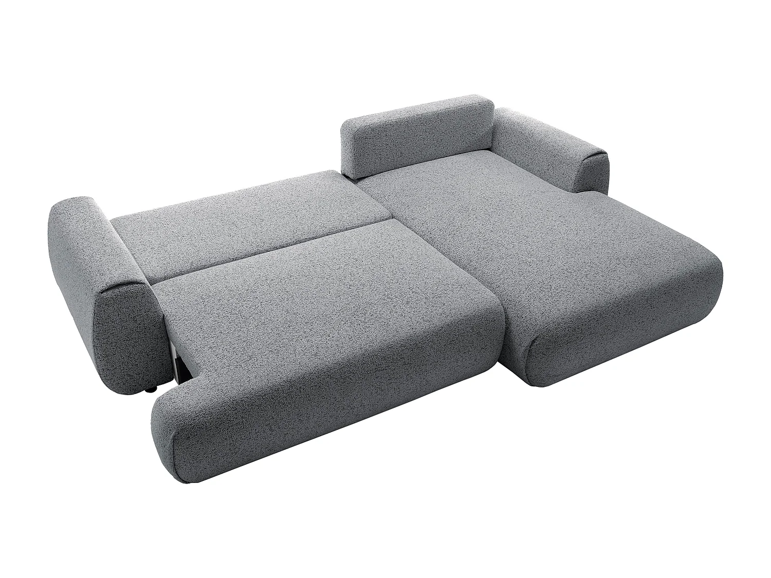 Canapé d'angle droit convertible en tissu chiné gris MONELIA