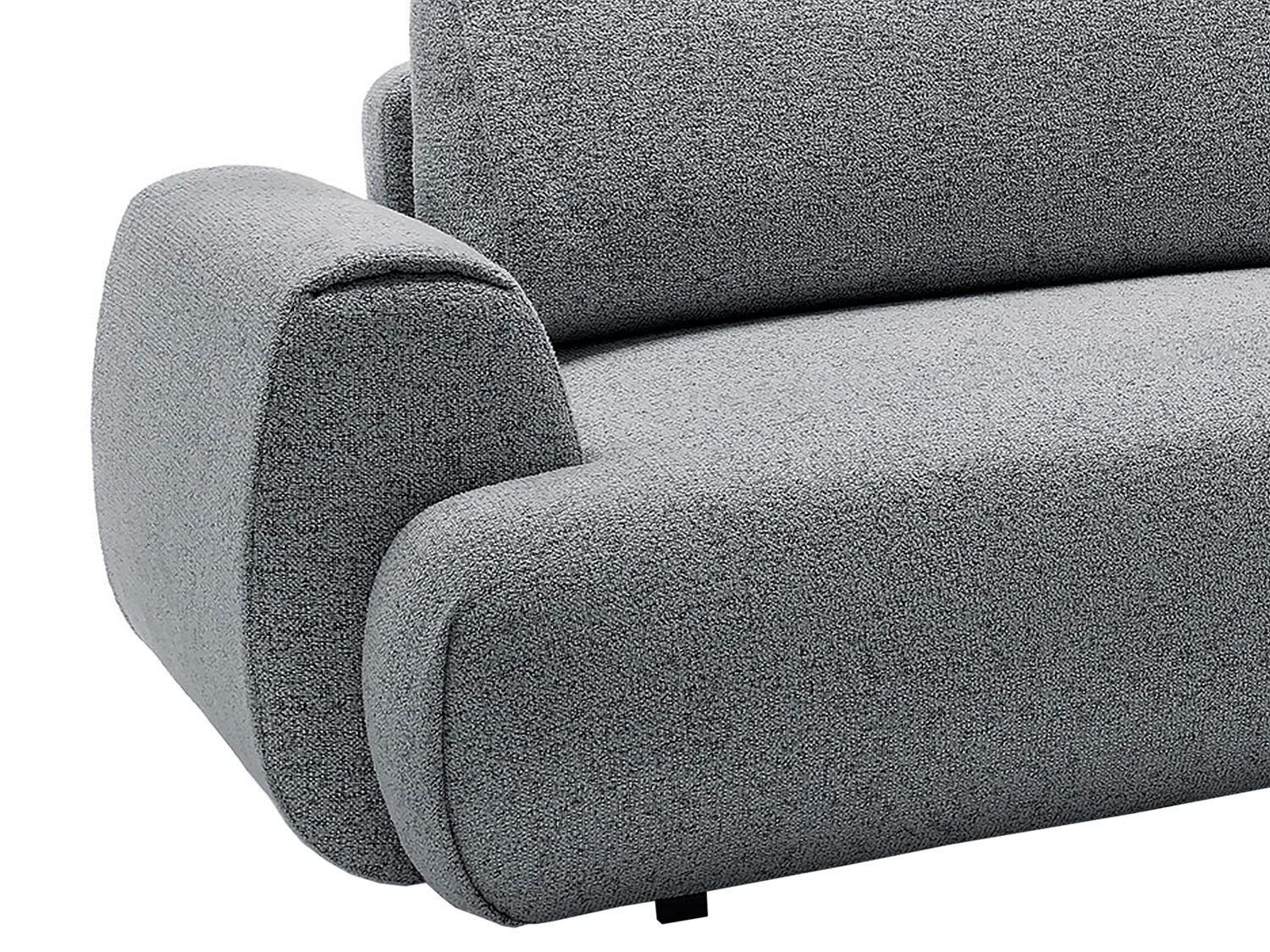 Canapé d'angle droit convertible en tissu chiné gris MONELIA