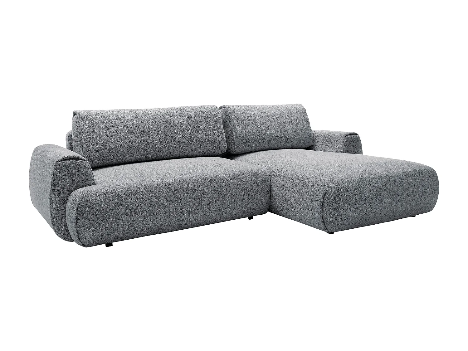 Canapé d'angle droit convertible en tissu chiné gris MONELIA