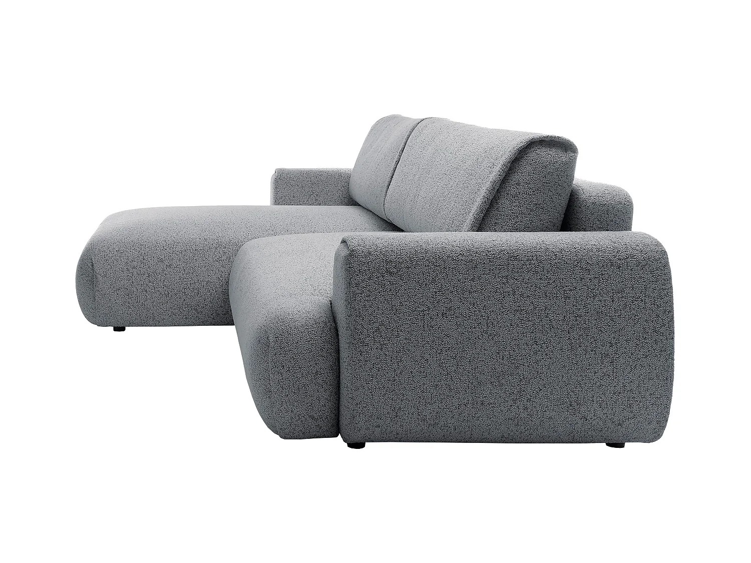 Canapé d'angle gauche convertible en tissu chiné gris MONELIA