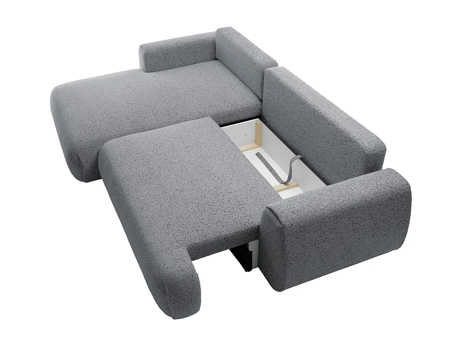 Canapé d'angle gauche convertible en tissu chiné gris MONELIA