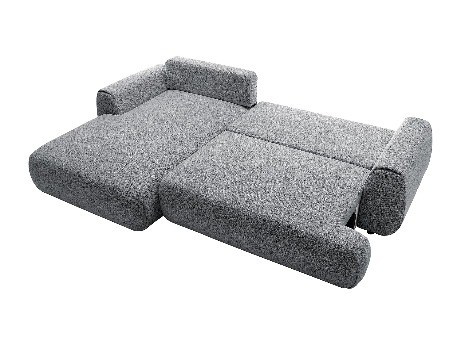 Canapé d'angle gauche convertible en tissu chiné gris MONELIA