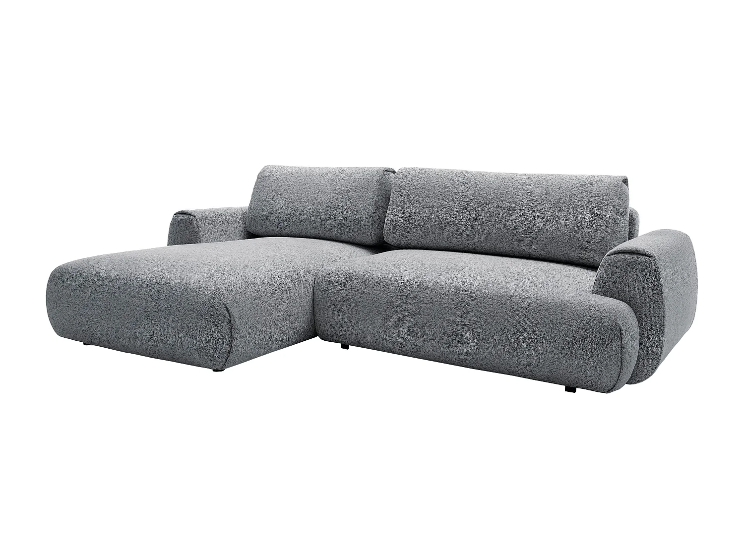 Canapé d'angle gauche convertible en tissu chiné gris MONELIA
