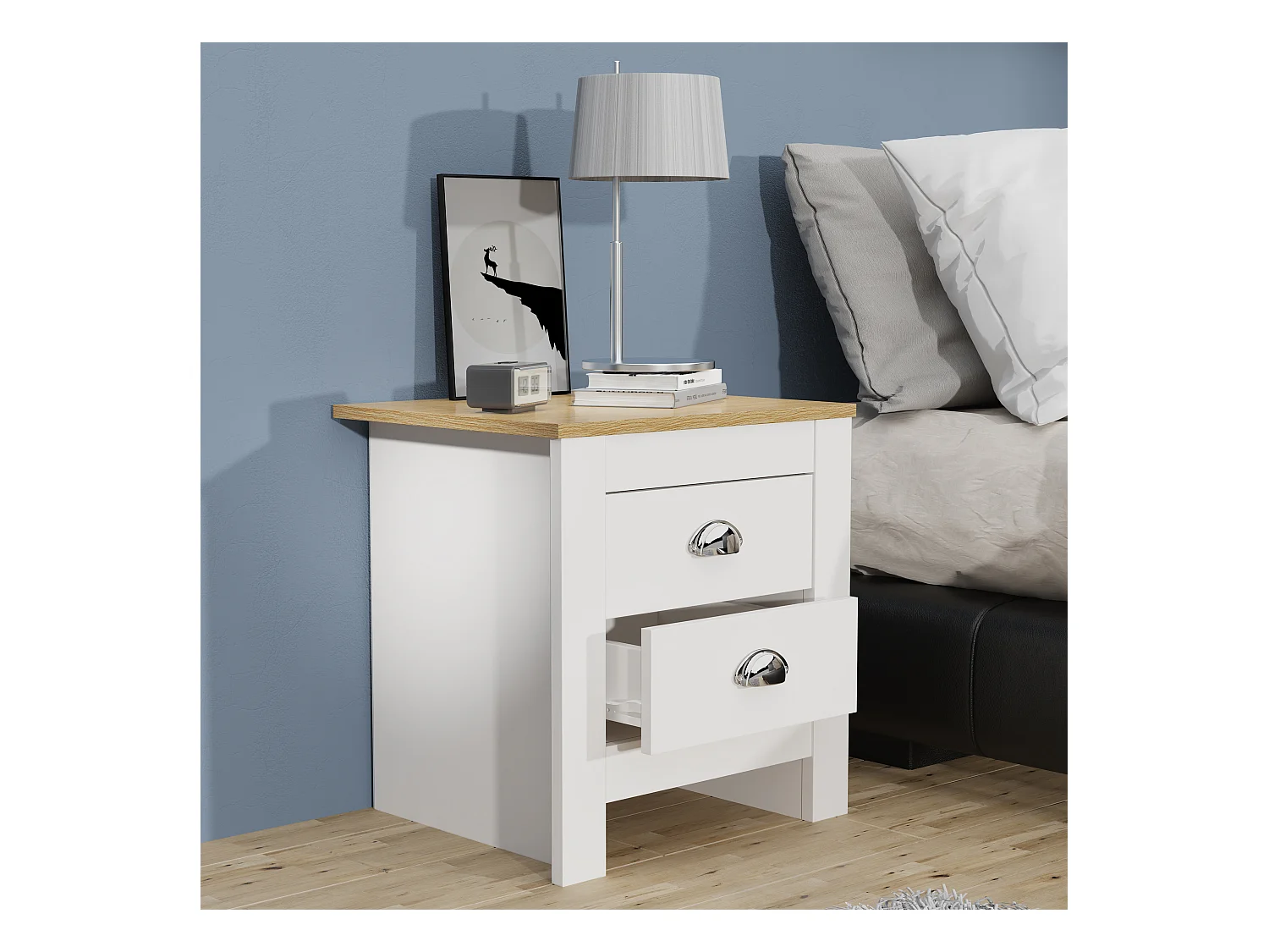 Drewniany stół boczny stolik nocny Balusa