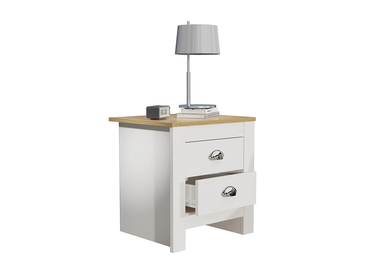 Armário de cabeceira VCM | mesa de cabeceira | mesa de cabeceira | dimensões aprox. A. 48 x L. 45 x P. 40 cm - Balusa (Branco)