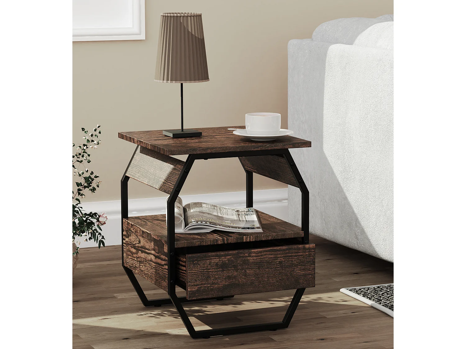 Beistelltisch Nachttisch Schublade Aulari S