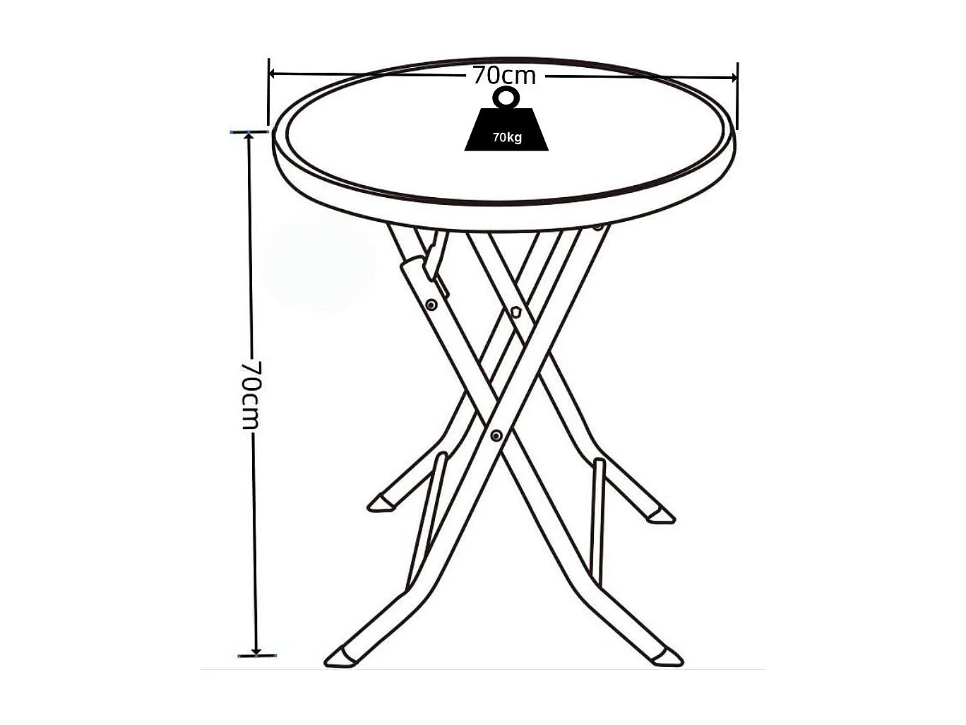 Mesa de jardim Sonlas Antracite A. 70 x L. 70 x P. 70 cm